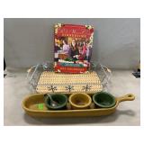Bennington Pottery Server With Dip Crocks,