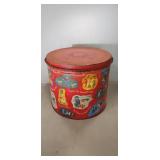 (1) Vintage Metal Tin (11" Tall/13" Diameter)