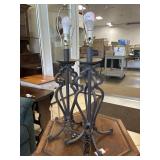 (2) Large Metal Side Table Lamps