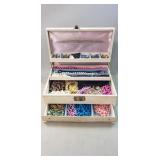 Vintage Jewelry Box w/ Assorted Jewelry