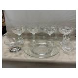 Heisey Champagne Glasses, Plate, Cup & Dessert