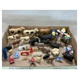 Lot With Vintage Rubber, Plastic Metal Animals &