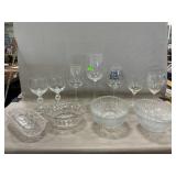 Lot Of Pressed Glass, Assorted Stemware