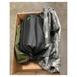 Box Lot With Shaving Bag, Garment Bag & Camo