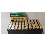 (25) Rounds 45 Automatic Ammo & (24) EMPTY Brass
