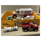 Assortment Of Hess Trucks, Helicopter