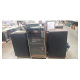Fisher Stereo System w/ (2) Speakers & Cabinet,