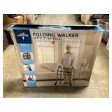 Unused Medline Folding Walker With Wheels