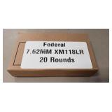 (20) Rounds Federal 7.62MM XM118LR Ammo (Factory