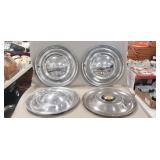 (3) Vintage 1951 Kaiser Deluxe 15" Chrome Metal