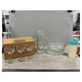 Matching Lead Crystal Vase & Bowl, Libbey