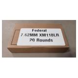 (20) Rounds Federal 7.62MM XM118LR Ammo (Factory