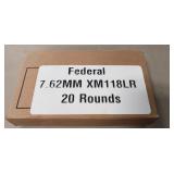 (20) Rounds Federal 7.62MM XM118LR Ammo (Factory
