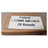 (20) Rounds Federal 7.62MM XM118LR Ammo (Factory