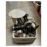 Box Lot With Lifetime Pots & Pans