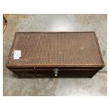 Rattan Chest With Partial Set Of Garden Tools