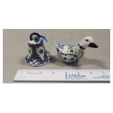 (2) Polish Pottery Pieces (Bell & Duck)