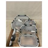 6 Pc. Glass Storage Containers With Plastic Lids
