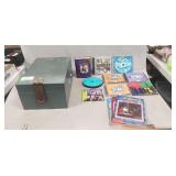 Metal Lock Box w/ Assorted CDs & More