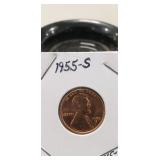 (1) 1955-S Lincoln Cent Coin