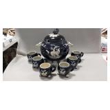 Vintage Eckhardt Engler Cobalt Blue Soup Tureen