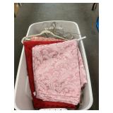 Box Lot With Tablecloths, Table Runners, Tree