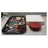 Tray Of Assorted Jewelry, (1) Jewelry Box & (1)