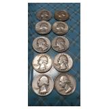 (10) U.S. Silver Quarters (90% Silver)