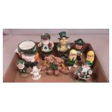 Tray Of Assorted Irish St. Patrick Figurines