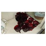 Assorted Ruby Red Dishware Including (3) 9"