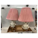 Pair Of Washstand Lamps (Shades Dried Out)
