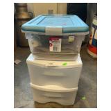 2-Drawer Storage, Tote With Light Bulbs