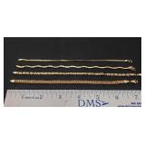 (4) 14K Gold Bracelets (UNVERIFIED)