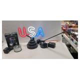 Assorted Display Lighting Including A Neon USA