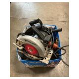 Box Lot With Black & Decker Circular Saw,