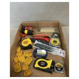 Lot With Tape Measures, Wood Rule, Utility