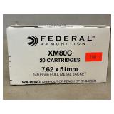 (20) Rounds Of Federal 7.62x51mm Ammo