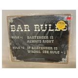 Metal Bar Rules Sign