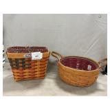 (2) Longaberger Baskets, Including 25th