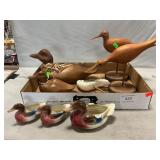 Wooden Bird Assortment, Porcelain Duck Planters
