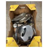 Box Lot With Cake Dome, Silverplate
