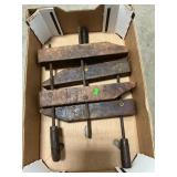 (2) Vintage Hand Screw Wooden Clamps