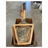 Box Lot With (6) Vintage Tennis Rackets ,