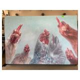 "Chicken For Dinner" Print On Canvas By Lucia