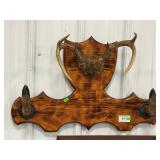 Wooden Antler & Hoof Wall Rack