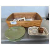 Longaberger Basket With Dividers & PotteryPieces