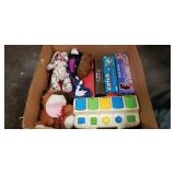 Box Lot Of Assorted Games, Childrens Toys & More