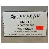 (20) Rounds Of Federal 7.62x51mm Ammo