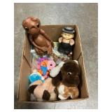 Vintage Stuffed Animals, Ceramic Amish Vase,