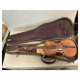 Vintage Violin & Bow In Case